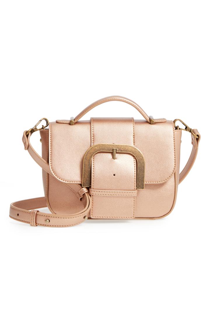Malibu Skye Oversize Buckle Top Handle Bag - Metallic