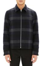 Men's Theory Wyatt Regular Fit Plaid Wool Shirt Jacket, Size - Black