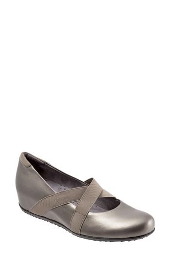 Women's Softwalk Waverly Mary Jane Wedge M - Grey