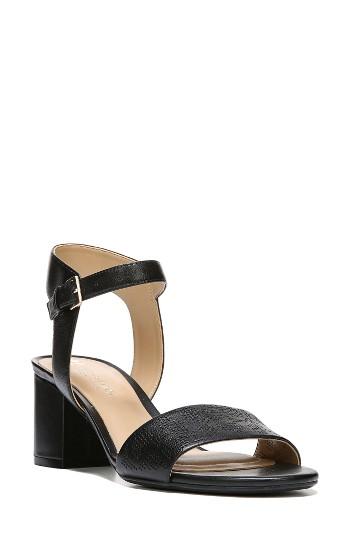 Women's Naturalizer Caitlyn Perforated Ankle Strap Sandal N - Black