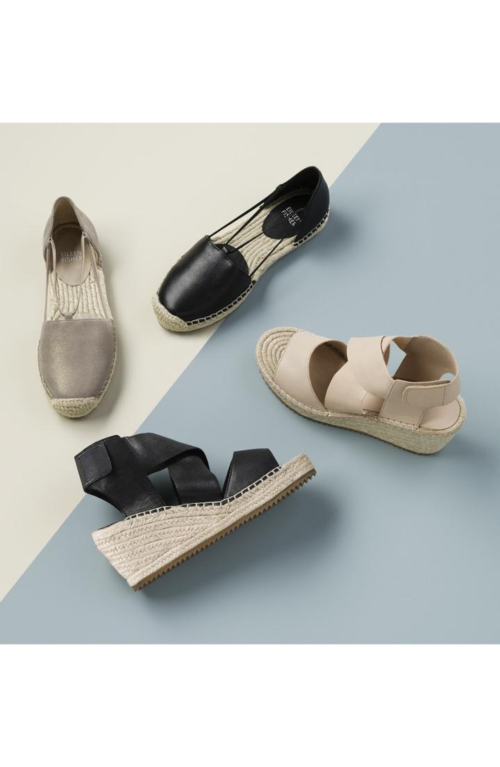 Women's Eileen Fisher 'willow' Espadrille Wedge Sandal M - Pink