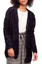 Women's Free People Faux Fur Cardigan - Black