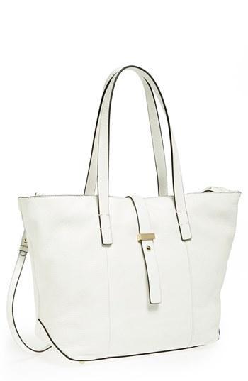 Halogen Belted Leather Tote White
