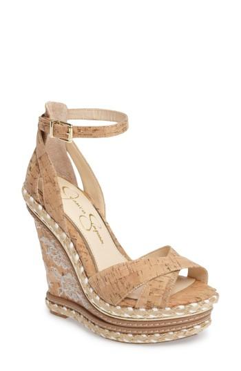 Women's Jessica Simpson Ahnika Platform Wedge Sandal .5 M - Brown