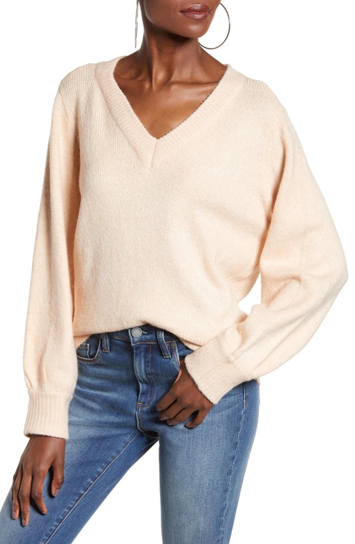 Women's Vero Moda Dalo V-neck Sweater - Pink