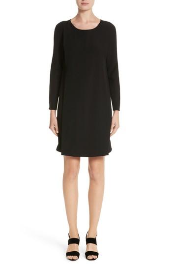 Women's Emporio Armani Draped Cady Shift Dress Us / 42 It - Black