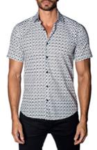 Men's Jared Lang Trim Fit Scooter Print Sport Shirt - White