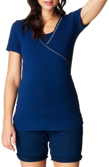 Women's Noppies Vera Maternity/nursing Tee, Size - Blue