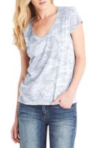 Women's Michael Stars V-neck Tee, Size - Blue