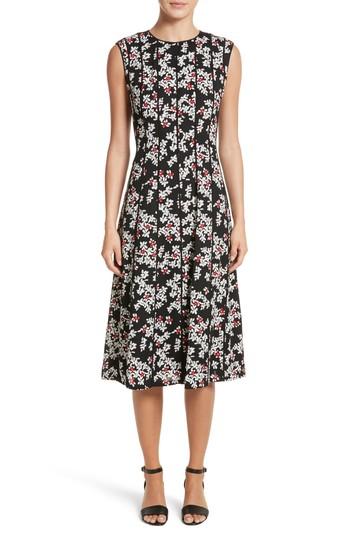 Women's Lafayette 148 New York Marley Fresh Floral Drape Cloth Dress - Black