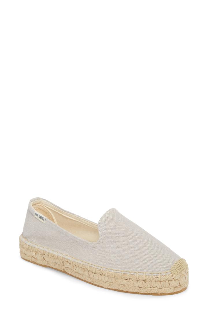 Women's Soludos Platform Espadrille Flat .5 M - Grey