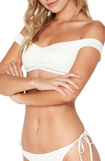 Women's L Space Ziggy Pucker Off The Shoulder Bikini Top - Ivory