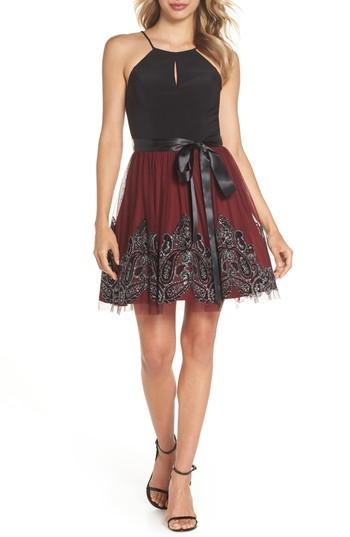 Women's Blondie Nites Embroidered Fit & Flare Dress