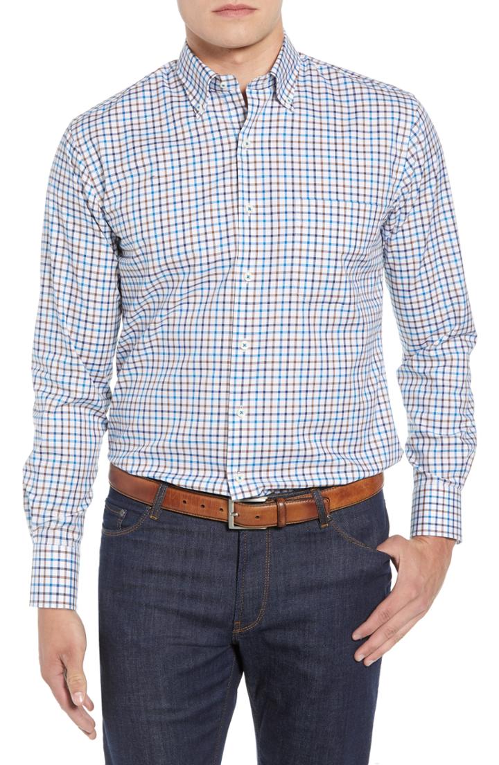 Men's Peter Millar Crown Ease Eyre Fit Tattersall Check Sport Shirt