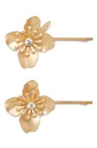 Tasha Set Of 2 Blooming Bobby Pins, Size - Metallic