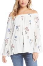 Women's Karen Kane Off The Shoulder Embroidered Top - Ivory