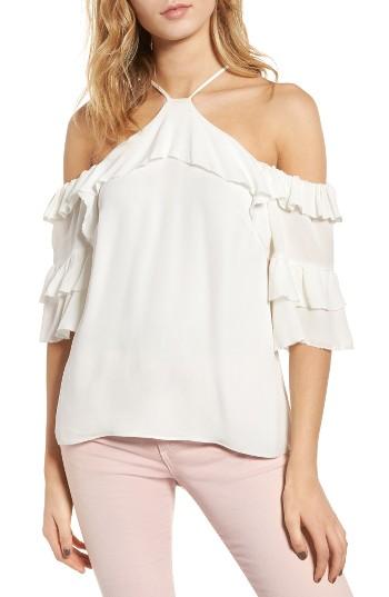 Women's Parker Natalia Cold Shoulder Silk Blouse - White