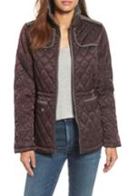 Women's Vince Camuto Mixed Media Quilted Jacket - Red