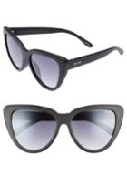Women's Quay Australia Stray Cat 58mm Mirrored Cat Eye Sunglasses - Black Smoke