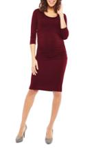 Women's Nom 'ellie' Ruched Maternity Dress - Red
