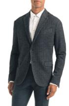 Men's Good Man Brand Uptown Trim Fit Herringbone Cotton Blend Sport Coat R - Black