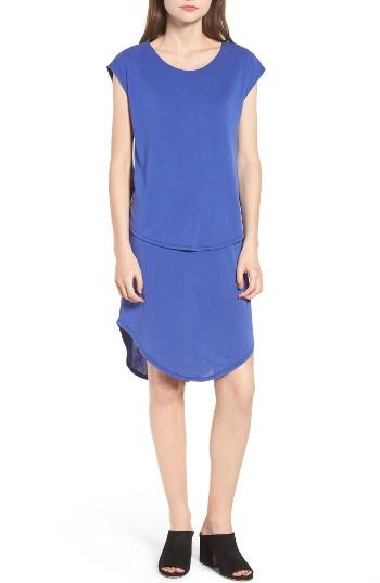 Women's Trouve Crossover Back Cap Sleeve Dress, Size - Blue