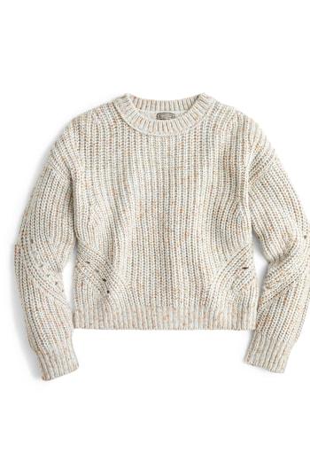 Women's J.crew Point Sur Chunky Rib Crewneck Sweater - Blue