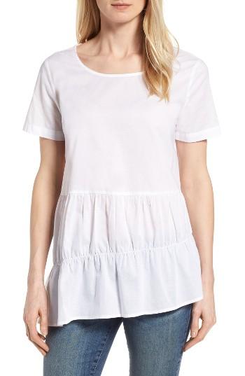 Women's Pleione Ruffle Tier Stripe Top - White