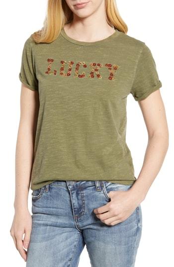 Women's Lucky Brand Basic Crew T-shirt - Green