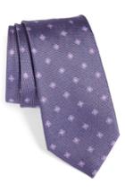 Men's Calibrate Oxford Geometric Silk Tie, Size - Purple