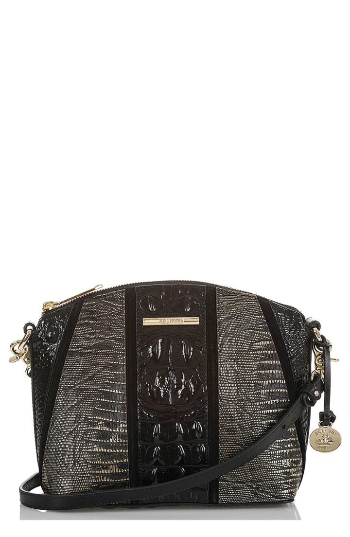 Brahmin Mini Duxbury Embossed Leather Crossbody Bag - Grey