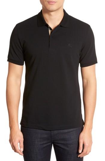 Men's Burberry Pique Polo - Black