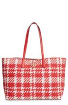 Tory Burch Duet Woven Leather Tote -
