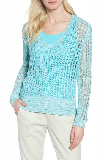 Women's Nic+zoe Open Stitch Sweater - Blue