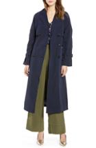Women's Vero Moda Valentine Long Trench Coat - Blue