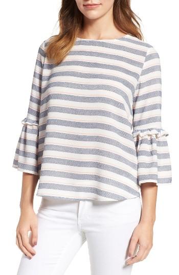 Petite Women's Gibson Ruffle Sleeve Top, Size P - Blue