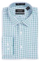 Men's Nordstrom Men's Shop Smartcare(tm) Trim Fit Check Dress Shirt 32/33 - Green