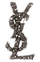 Women's Saint Laurent Metal Logo Pin