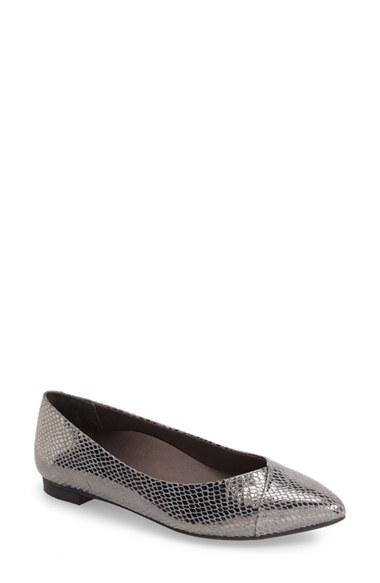 Women's Vionic 'caballo' Pointy Toe Flat M - Grey