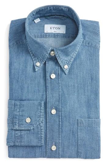Men's Eton Contemporary Fit Chambray Dress Shirt