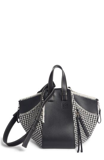 Loewe Small Hammock Tweed & Leather Shoulder Bag - Black