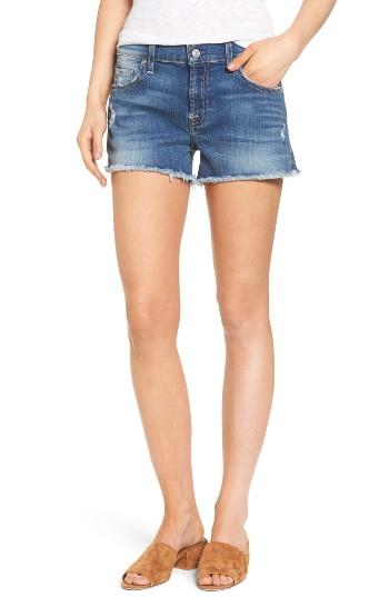 Women's 7 For All Mankind High Waist Cutoff Denim Shorts - Blue