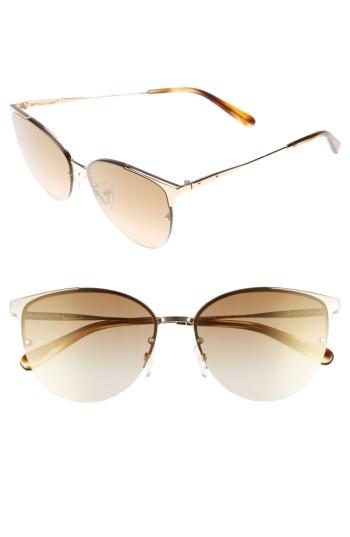 Women's Bobbi Brown The Crystal 57mm Cat Eye Sunglasses - Light Gold