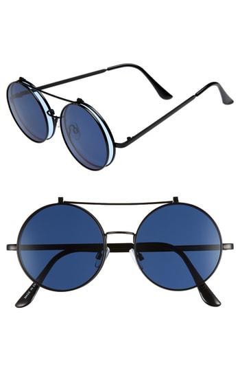Women's Bp. 50mm Round Flip-up Sunglasses - Black/ Blue