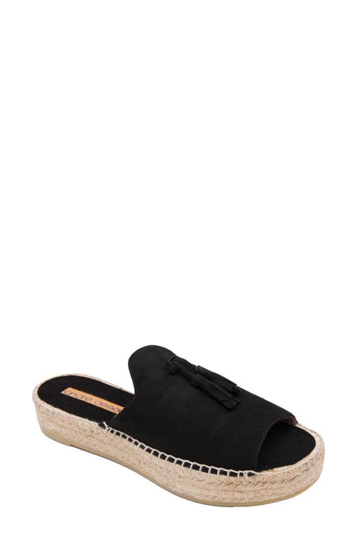 Women's Andre Assous Cameron Espadrille Slide Sandal M - Black