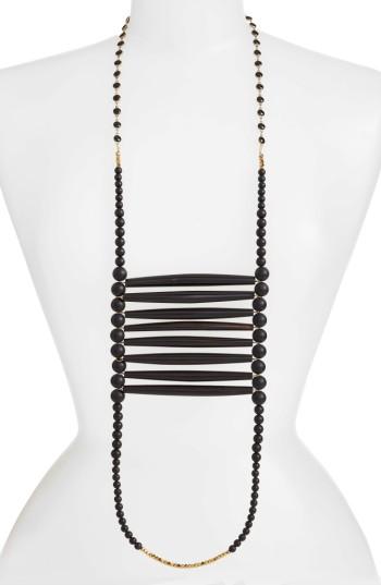 Women's Ink + Alloy Into The Black Extra Long Beaded Necklace