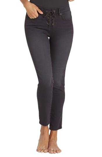 Women's Billabong Side By Side Lace Up Skinny Jeans - Black