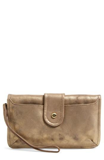 Women's Hobo Galaxy Leather Wristlet - Beige