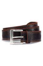 Men's Allen Edmonds Quay Avenue Leather Belt - Dark Brown