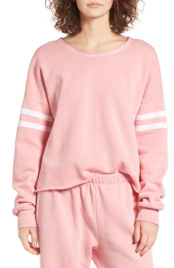 Women's Wildfox 5am Varsity Stripe Sweatshirt - Coral